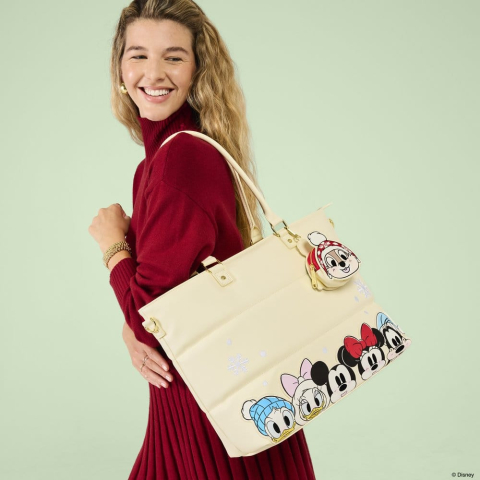Fashion & Accessories - Mickey & Minnie by Loungefly Canvas Tote Bag Puff Quilt