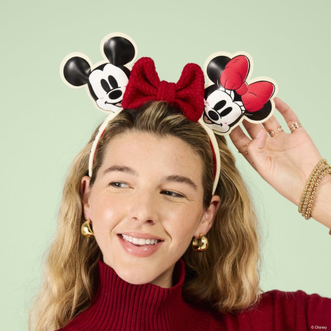 Mickey & Minnie by Loungefly Ears Headband Knit Bow [0]