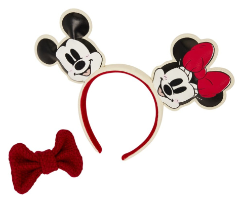 Mickey & Minnie by Loungefly Ears Headband Knit Bow [3]