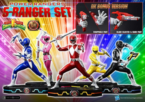 PRECOMENZI - Mighty Morphin Power Rangers Premium Masterline Set of 5 Statues 1/4 Deluxe Bonus Version 62 cm