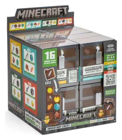 PRECOMENZI - Minecraft Mini Figures Loot Chest Series 2 Blind Box Display (16)