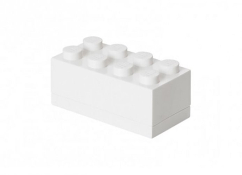 LEGO - Mini cutie depozitare LEGO 2x4 alb