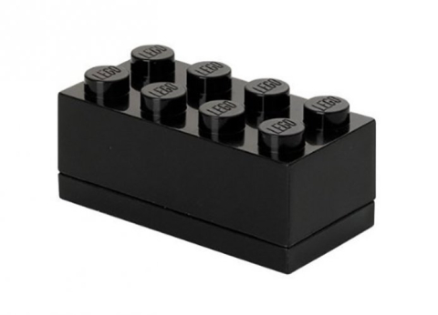 LEGO - Mini cutie depozitare LEGO 2x4 negru