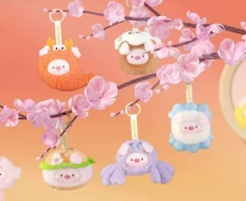 Mini GeeGeePig Plush Keychain Mini Transformations 12 cm Blind Box Display (6) [7]