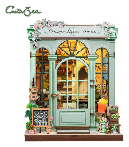 PRECOMENZI - Miniature House Model Kit Champs-Élysées Florist 18 x 16 cm