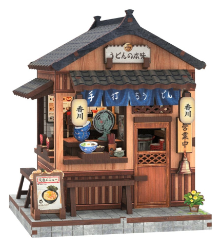 PRECOMENZI - Miniature House Model Kit Kagawa Udon House 11 x 9 cm