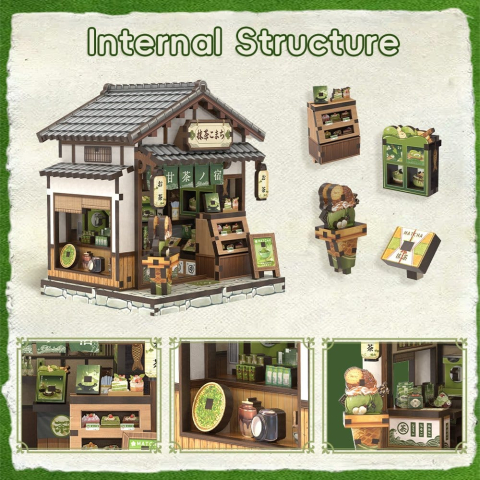 PRECOMENZI - Miniature House Model Kit Kyoto Matcha Cottage 11 x 9 cm