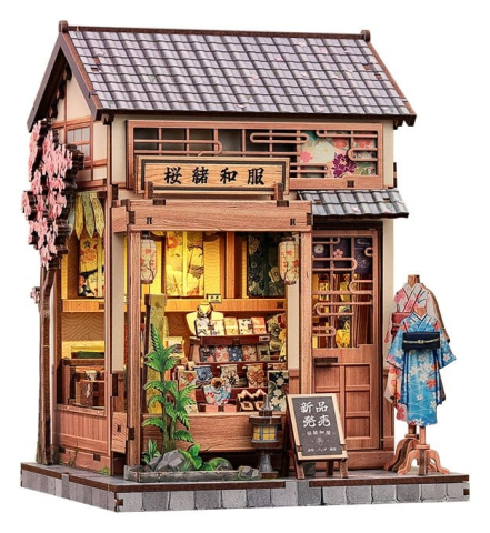 Miniature House Model Kit Sakura O Kimono Shop 19 x 14 cm [22]