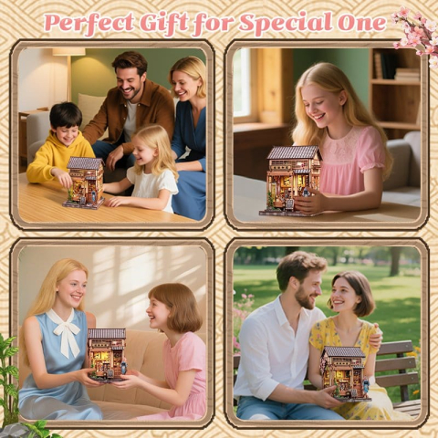 Miniature House Model Kit Sakura O Kimono Shop 19 x 14 cm [15]