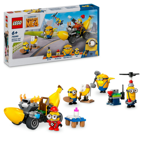 LEGO Minions - LEGO Despicable Me 4 – Minionii si Masina-Banana 75580