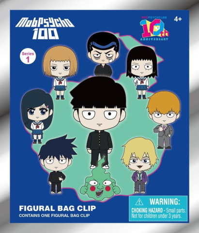 Fashion & Accessories - Mob Psycho 100 3D PVC Bag Clips Series 1 Blind Bag Display (24)