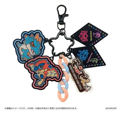 Fashion & Accessories - Monster Hunter Chibi Style Acrylic Keychain Multi Charm: Rathalos & Lagiacrus