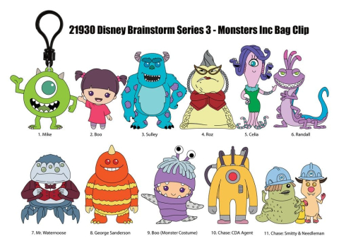 Monsters, Inc. 15th Anniversary 3D PVC Bag Clips Series 76 Display (24) [0]