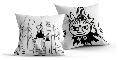 PRECOMENZI - Moomin Pillow black & white 40 x 40 cm