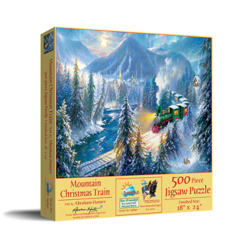 Puzzle 500 piese - Mountain Christmas Train – Puzzle 500 piese
