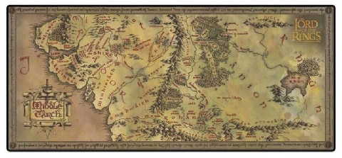 Pop Culture - Mousepad Middle-earth Map The Lord of the Rings