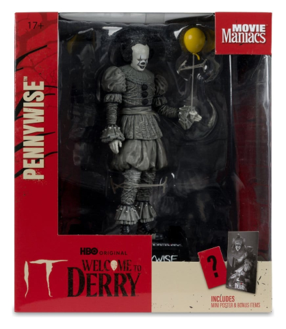Figurine diverse - Movie Maniacs IT: Welcome to Derry Pennywise Black & White Figurina 16 cm