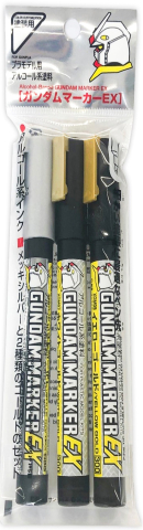 Accesorii Gundam - Mr. Hobby Gundam Marker EX Plated Silver & Gold Set XGMS100