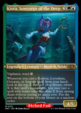 Trading Card Games - MTG March of the Machine: The Aftermath: Extras Kiora, Sovereign of the Deep (V.2) 135 Etched Foiled