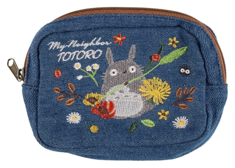 My Neighbor Totoro Denim Pouch Totoro & flower wreath [3]