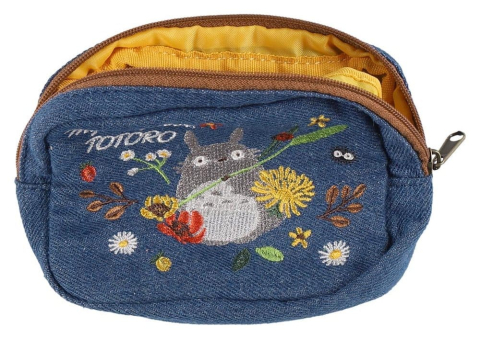 My Neighbor Totoro Denim Pouch Totoro & flower wreath [1]