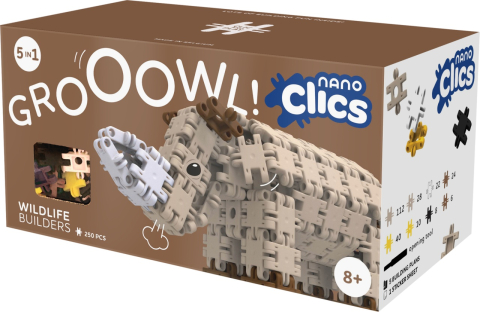 Jocuri si jucarii - Nano Clics Pentru construit animale salbatice 250 piese, Clicformers