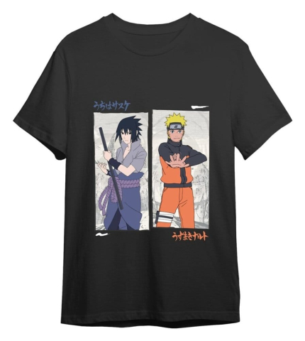 PRECOMENZI - Naruto Shippuden T-Shirt Naruto vs Sasuke Black