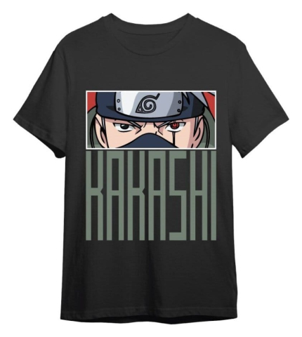 Fashion & Accessories - Naruto T-Shirt Kakashi Eyes Black Size XXL