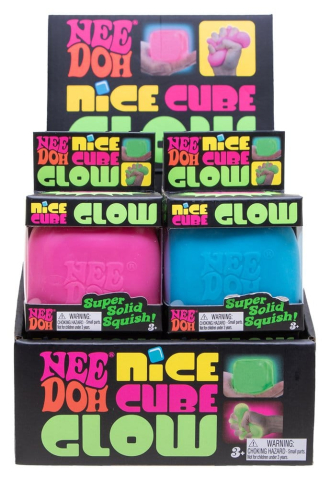 NeeDoh Squeeze Ball Nice Cube Glow (Glow in the Dark) 5 cm Display (12) [1]