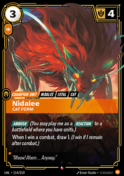 Singles Trading Card Games - Nidalee, Cat Form Unleashed - Singles 114