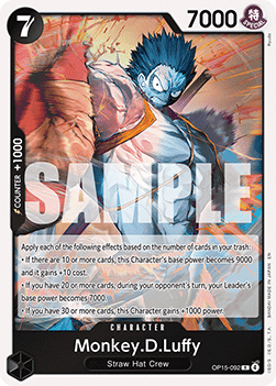Trading Card Games - One Piece Adventure on Kami’s Island Monkey.D.Luffy (OP15-092) (V.1) foiled