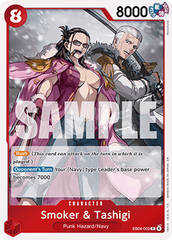 Trading Card Games - One Piece Adventure on Kami’s Island Smoker & Tashigi (EB04-003) (V.1) Foiled