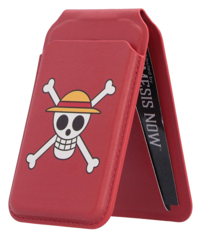 One Piece Card Holder Luffy Jolly Roger (Red) 10 cm [3]
