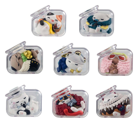 PRECOMENZI - One Piece Mega Cat Project Mini Figures Good Night NyanPieceNyan! Ver. Luffy with rivals 6 cm Blind Box Assortment (8)