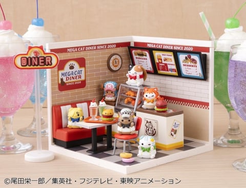 One Piece Mega Cat Project Mini Figures NyanPieceNyan! Diner! 3 cm Blind Box Display (6) [6]