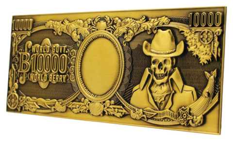 PRECOMENZI - One Piece Replica 10,000 World Berry Metal Banknote 6 x 15 cm