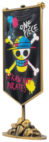 PRECOMENZI - One Piece Replica Straw Hat Pirates Metal Banner 11 x 6 cm