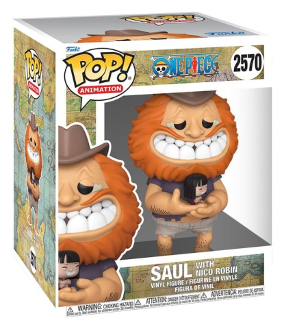 PRECOMENZI - One Piece Super Sized POP! Animation Vinyl Figure Saul w/ Nico Robin 15 cm