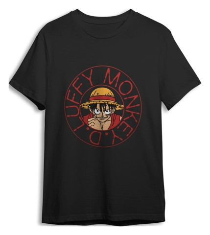 PRECOMENZI - One Piece T-Shirt Monkey D. Luffy Black Size XXL