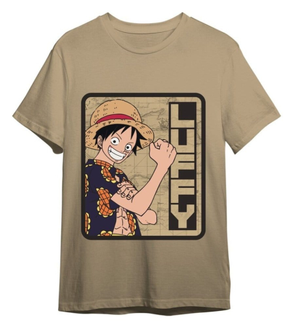 PRECOMENZI - One Piece T-Shirt Monkey D. Luffy Sand Size XXL