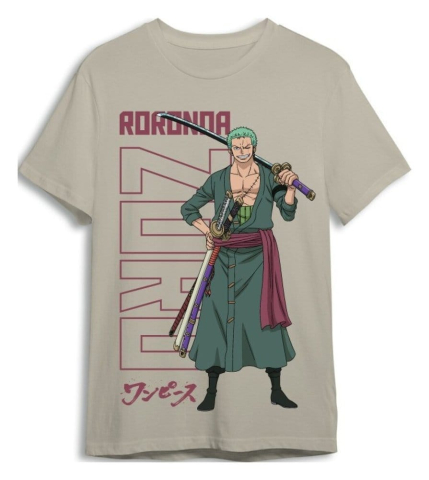 PRECOMENZI - One Piece T-Shirt Roronoa Zoro Sand Size XXL