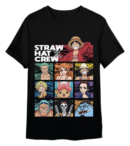 PRECOMENZI - One Piece T-Shirt Straw Hat Crew Black Size XXL
