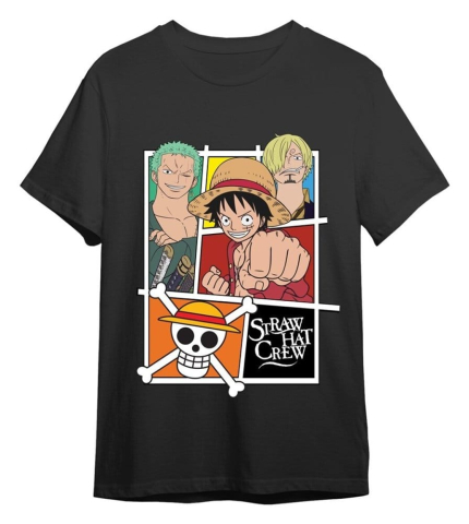 PRECOMENZI - One Piece T-Shirt Straw Hat Crew Grey Size XXL