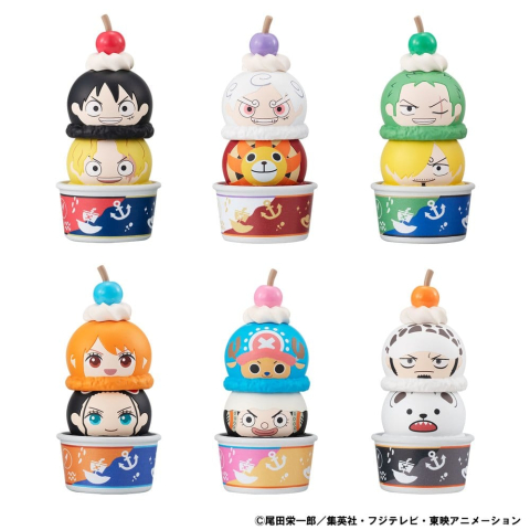 PRECOMENZI - One Piece Tsumichen Stack up & Change Trading Figure 6-Pack 8 cm (with gift)