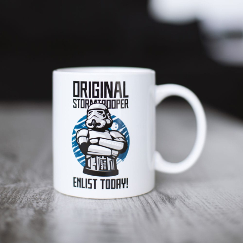PRECOMENZI - Original Stormtrooper Mug Enlist Today White