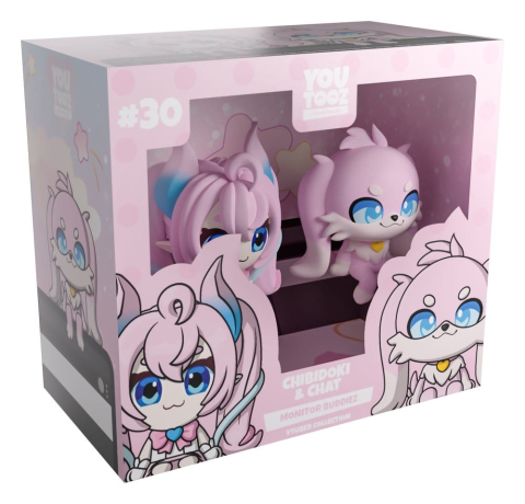 PRECOMENZI - Original Vinyl Figures Chibidoki & Chat Monitor Buddiez 7 cm