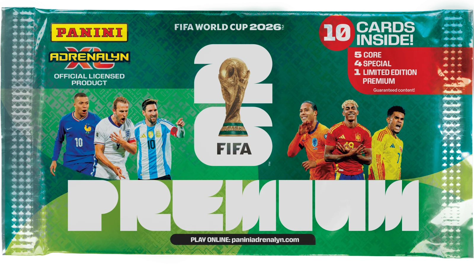 Noutati - Panini FIFA World Cup 2026 Adrenalyn XL Premium Pack Carti Colectie (10 Carduri)