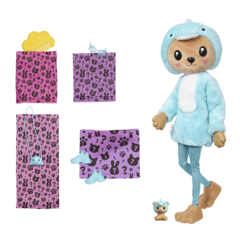 Papusa Barbie Cutie Reveal Urs in Costum de Delfin [1]