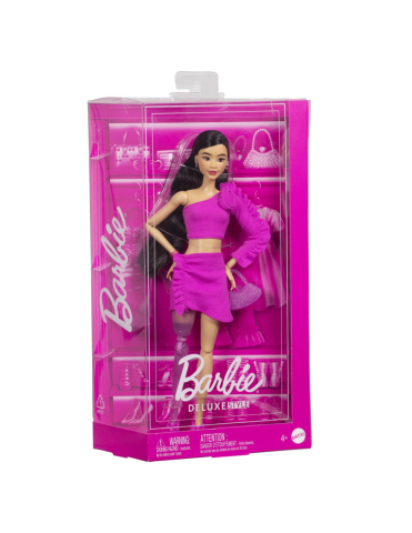 Papusi si Barbie - Papusa Barbie Deluxe Style Bruneta cu Picior Protetic Roz