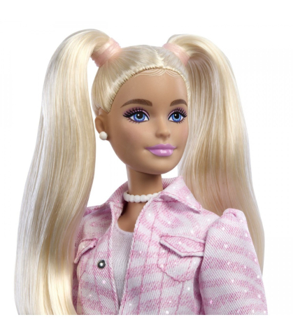 Papusa Barbie Deluxe Style cu Jacheta din Denim Roz [3]
